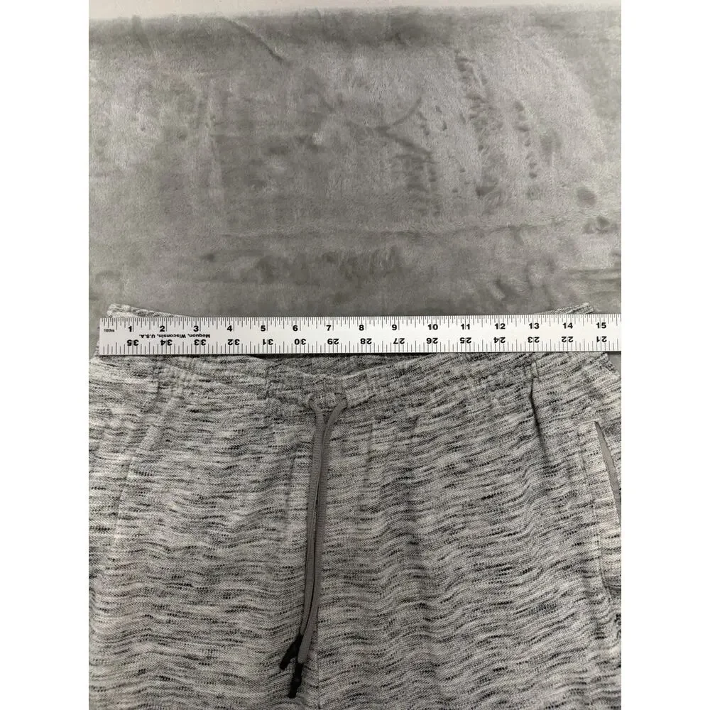 Adidas Men's Gray Space Dye Knit Jogger Sweatpants Zip Pockets Sz L 100% Cotton